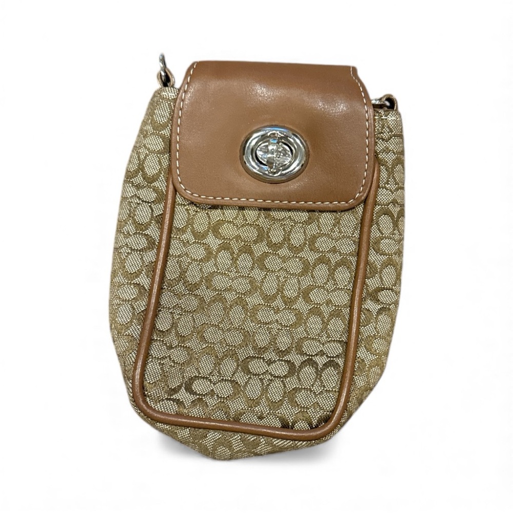 Coach Tan Patterned Mini Bag - image 1